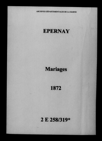 Épernay. Mariages 1872