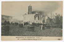AY. Révolution en Champagne avril 1911. Ay. La maison d'habitation Bissinger en feu.ELD