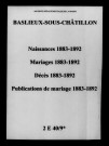 Baslieux-sous-Châtillon. Naissances, mariages, décès, publications de mariage 1883-1892