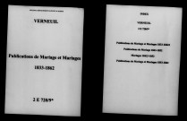 Verneuil. Publications de mariage, mariages 1833-1862