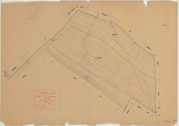 Cheppe (La) (51147). Section F1 échelle 1/2000, plan mis à jour pour 1935, plan non régulier (papier)