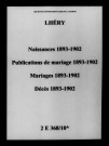 Lhéry. Naissances, publications de mariage, mariages, décès 1893-1902