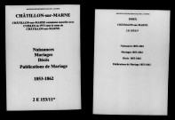 Châtillon-sur-Marne. Naissances, mariages, décès, publications de mariage 1853-1862