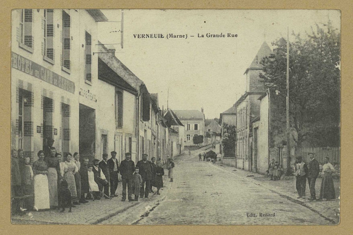 VERNEUIL. La Grande Rue.
Édition Renard.[vers 1915]