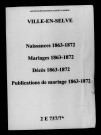 Ville-en-Selve. Naissances, mariages, décès, publications de mariage 1863-1872