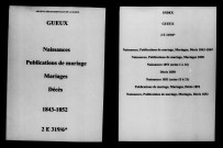 Gueux. Naissances, publications de mariage, mariages, décès 1843-1852