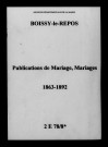 Boissy-le-Repos. Publications de mariage, mariages 1863-1892