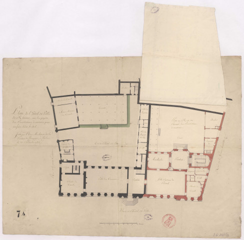 Plan de l'Hôtel de Ville (à Reims) (1786)