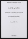 Saint-Amand. Décès 1906-1914 (reconstitutions)