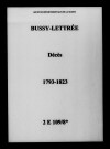 Bussy-Lettrée. Décès 1793-1823