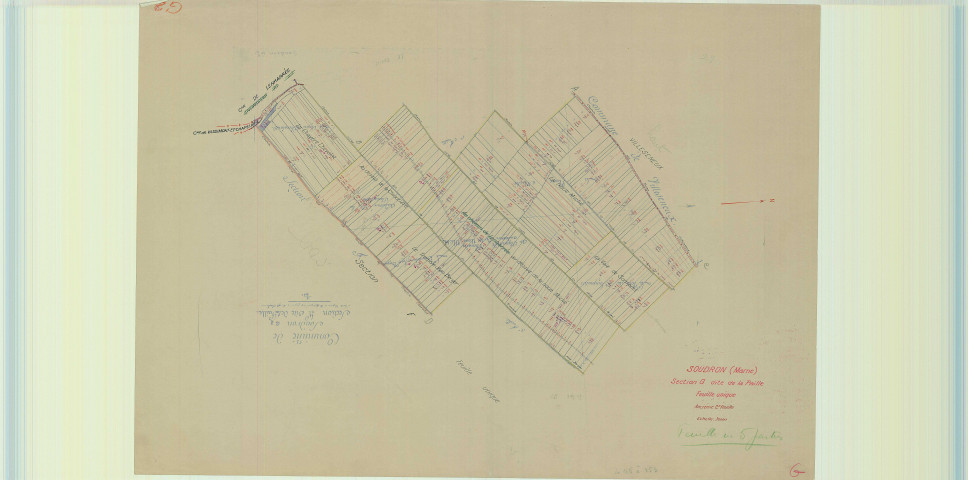 Soudron (51556). Section G 3 échelle 1/5000, plan mis à jour pour 1957 (section G1 2e partie), plan non régulier (papier)