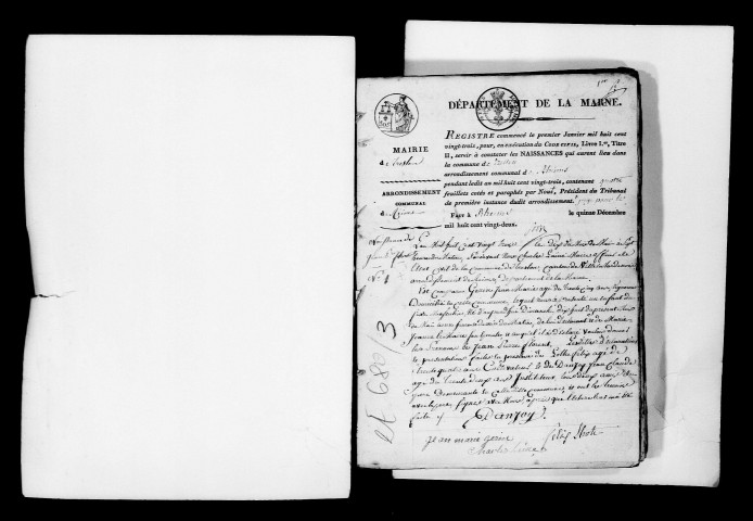 Treslon. Naissances, publications de mariage, mariages, décès 1823-1832