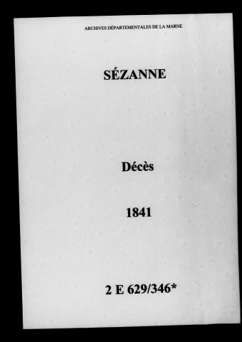 Sézanne. Décès 1841