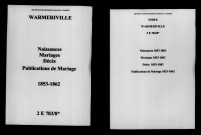 Warmeriville. Naissances, mariages, décès, publications de mariage 1853-1862