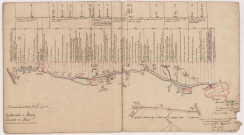 Cartes itineraires des grandes routes 1783-1785 : Embranchement du N° 5 à gauche de Mareuil à Avenay Louvois et Reims.