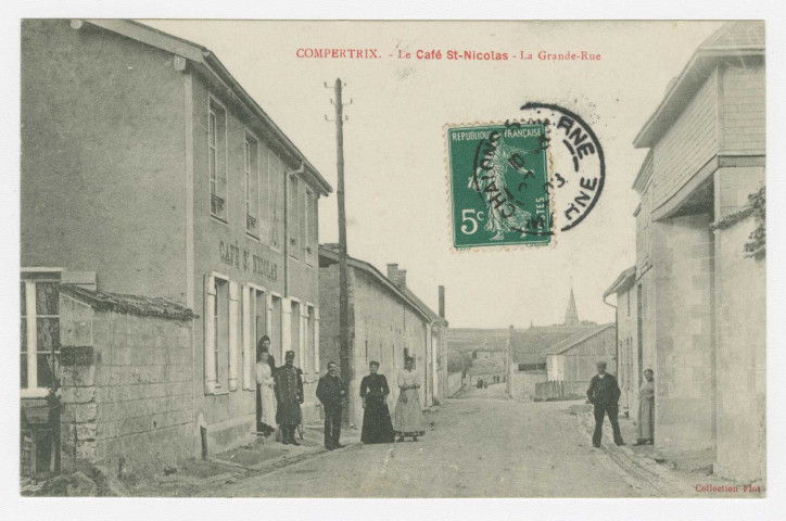 COMPERTRIX. Le café St-Nicolas. La Grande-Rue
Collection Flot1908