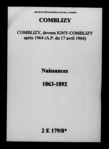 Comblizy. Naissances 1863-1892