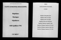 Saint-Étienne-sur-Suippe. Baptêmes, mariages, sépultures 1604-1792