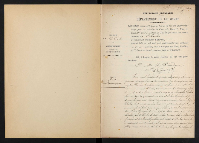 Clesles. Décès 1893-1929