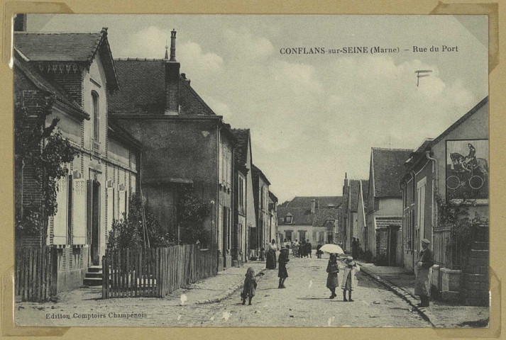 CONFLANS-SUR-SEINE. Rue du Port.
Édition Comptoirs Champenois.[vers 1916]