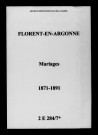 Florent. Mariages 1871-1891