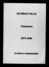 Humbauville. Naissances 1873-1890