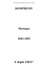 Dompremy. Mariages 1843-1852