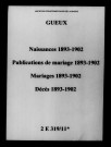 Gueux. Naissances, publications de mariage, mariages, décès 1893-1902