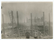 REIMS. Chantier de reconstruction du Grand Théâtre de Reims