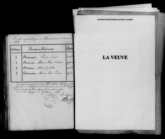 Veuve (La). Naissances 1886
