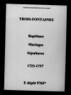 Trois-Fontaines. Baptêmes, mariages, sépultures 1723-1737