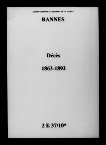 Bannes. Décès 1863-1892