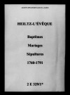 Heiltz-l'Évêque. Baptêmes, mariages, sépultures 1760-1791