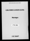 Grandes-Loges (Les). Mariages 1793-1861