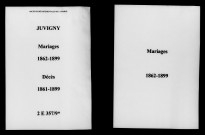 Juvigny. Mariages, décès 1861-1899