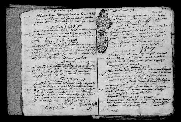 Bagneux. Baptêmes, mariages, sépultures 1713-1722