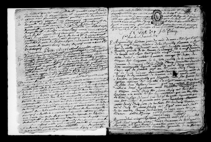 Romigny. Naissances, mariages, décès, publications de mariage 1793-an X