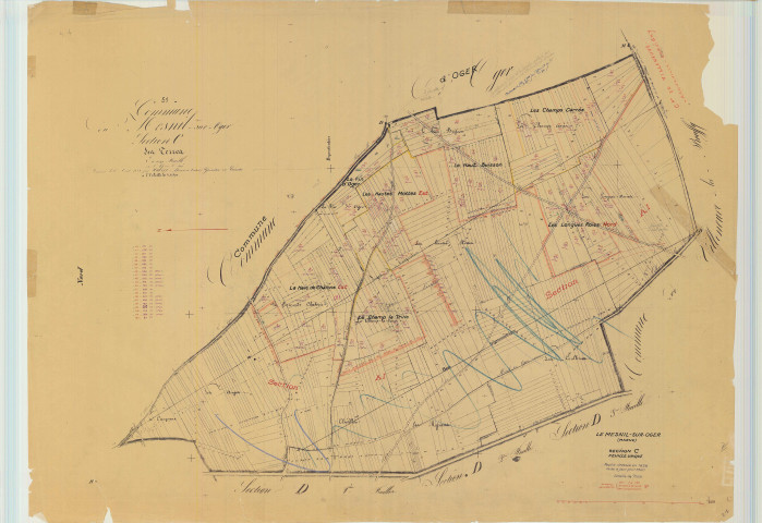 Mesnil-sur-Oger (Le) (51367). Section C échelle 1/2500, plan mis à jour pour 01/01/1960, non régulier (papier)