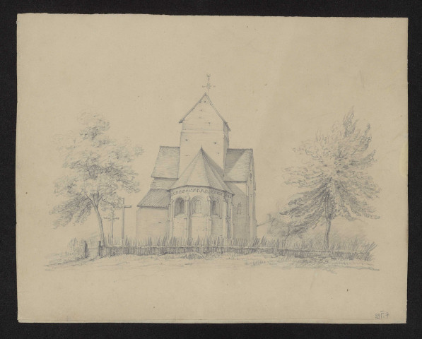 Vue du chevet de l'église de Saint-Denis de Sommesous