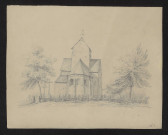 Vue du chevet de l'église de Saint-Denis de Sommesous