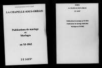 Chapelle-sous-Orbais (La). Publications de mariage, mariages an XI-1862