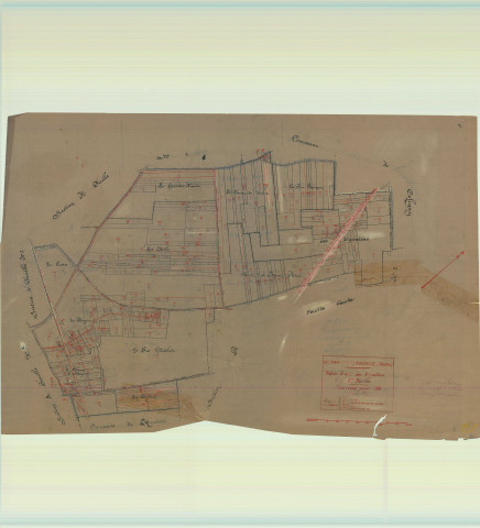 Val-des-Marais (51158). Aulnay-aux-Planches (51021). Section B1 échelle 1/2500, plan mis à jour pour 1933, plan non régulier (calque)