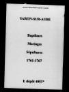 Saron-sur-Aube. Baptêmes, mariages, sépultures 1761-1767