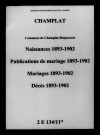 Champlat-et-Boujacourt. Naissances, publications de mariage, mariages, décès 1893-1902