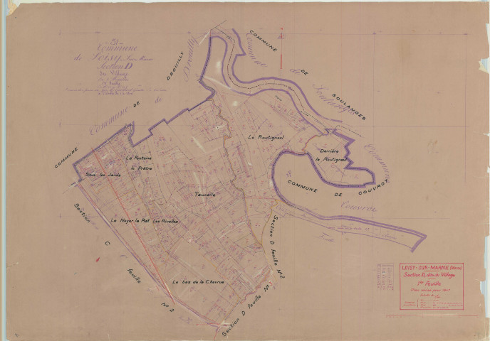 Loisy-sur-Marne (51328). Section D1 échelle 1/2500, plan mis à jour pour 1947, plan non régulier (papier)