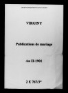 Virginy. Publications de mariage an II-1901
