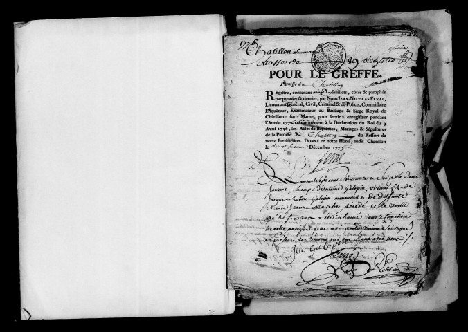 Châtillon-sur-Marne. Baptêmes, mariages, sépultures 1776-1792