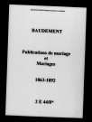 Baudement. Publications de mariage, mariages 1863-1892