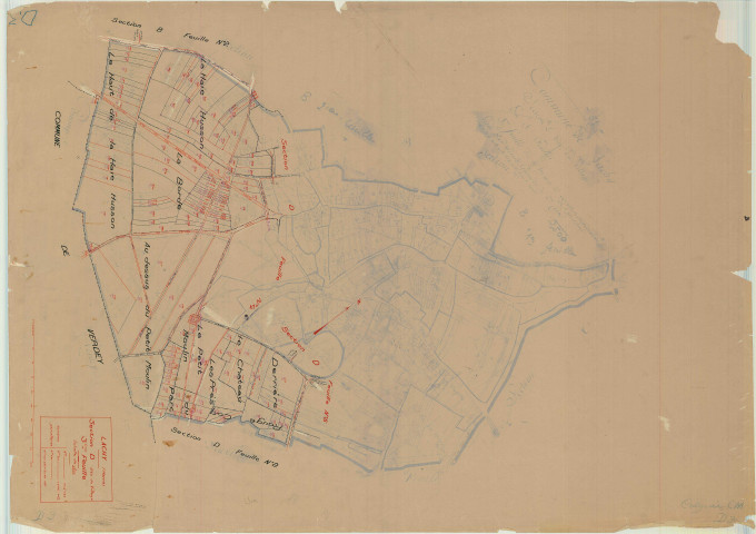 Lachy (51313). Section D3 échelle 1/2500, plan mis à jour pour 01/01/1933, non régulier (papier)