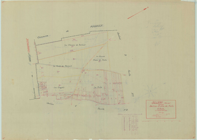 Sillery (51536). Section D2 échelle 1/2500, plan mis à jour pour 1947, plan non régulier (papier).